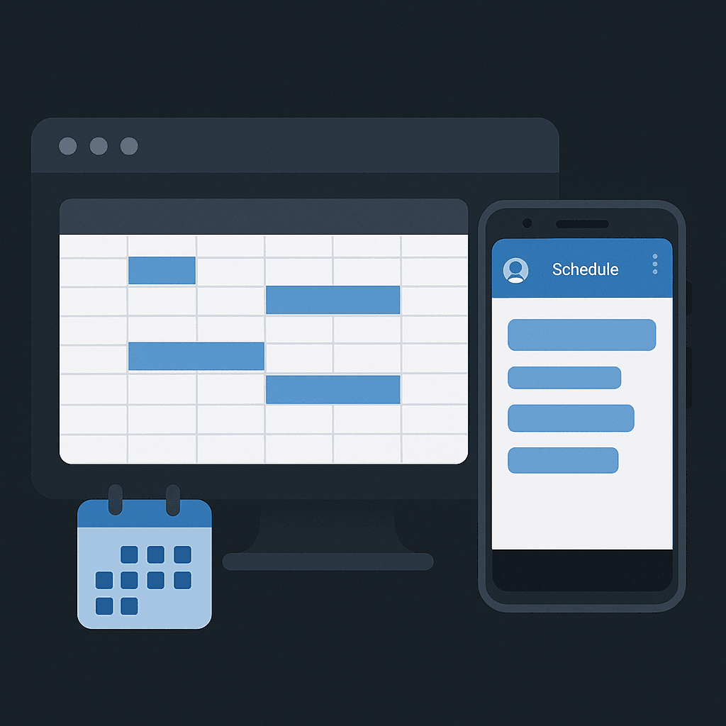 College Scheduler app mockup